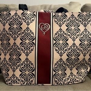 Brighton Beige and Burgundy Patterned Tote
